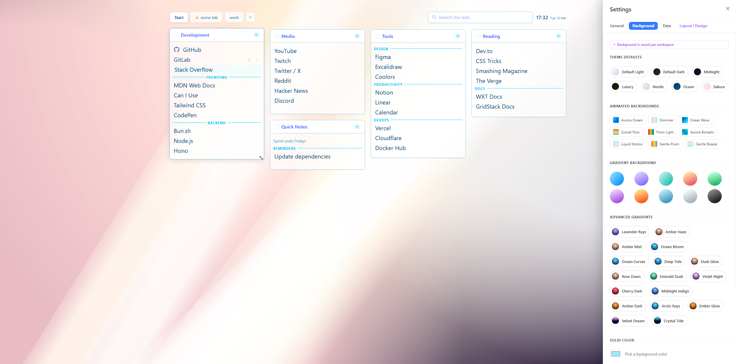 Custom Backgrounds
