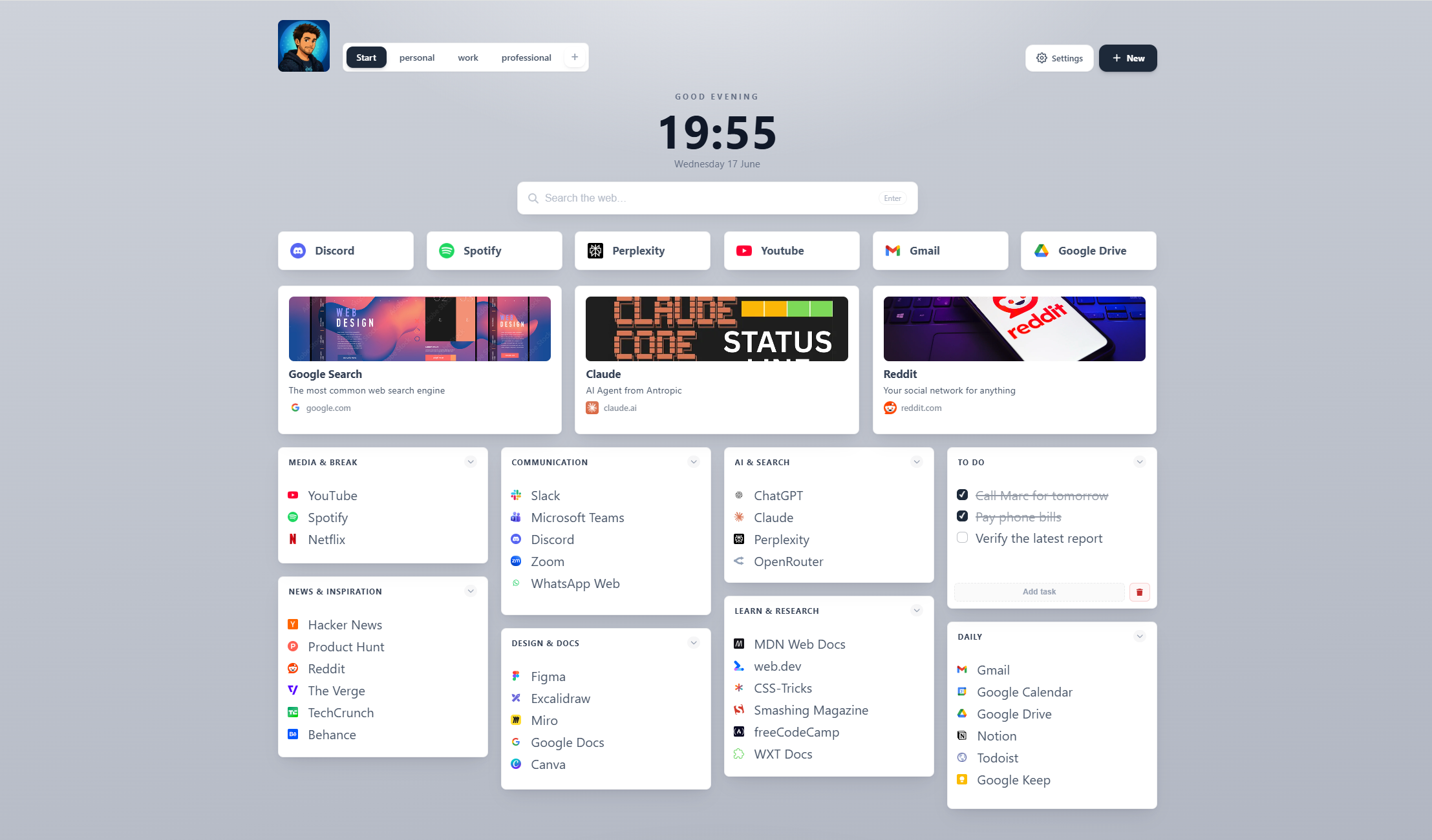 Professional theme