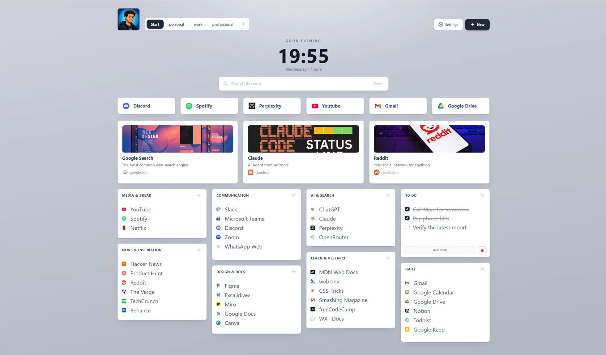 Professional theme
